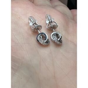 .925 Silver Moissanite Circle Drop Earrings
